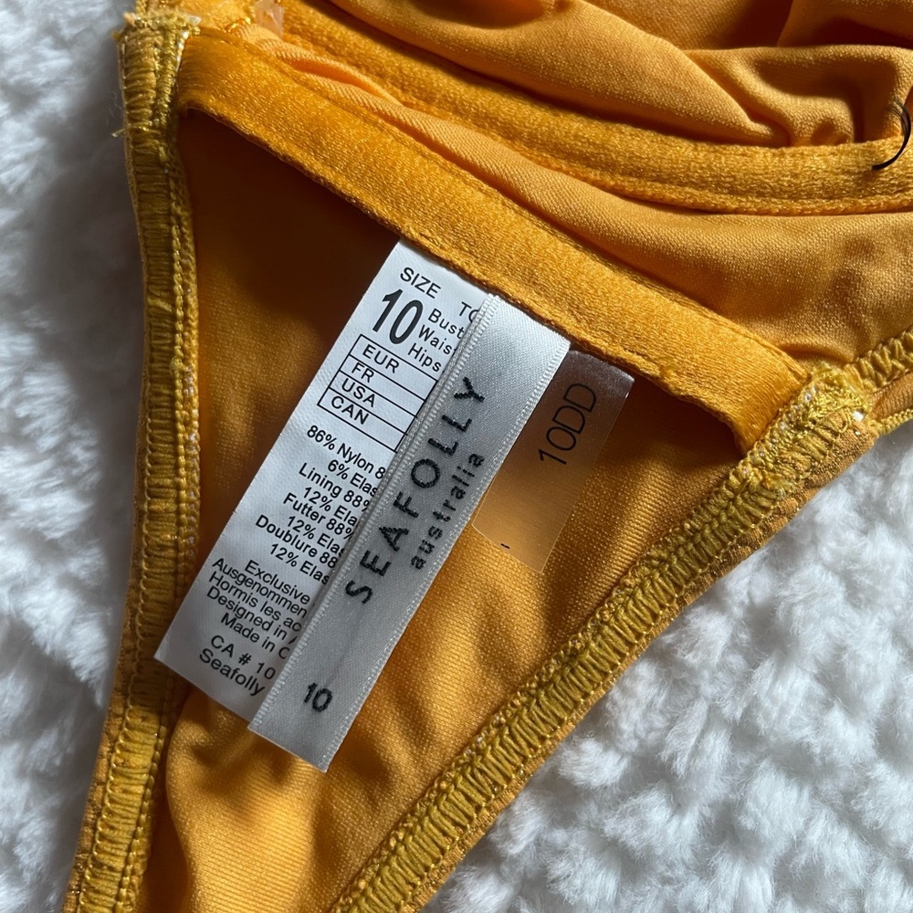 Seafolly | Stardust U-Tube Bandeau Bikini Top in Saffron | Swim Top | NWOT - Picture 14 of 16